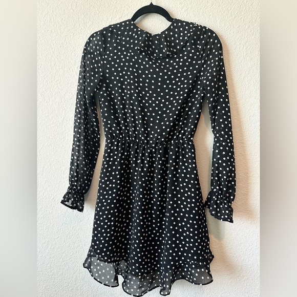 H&M Black Dress with White Dots DIVIDED Size 6 - Picture 3 of 9